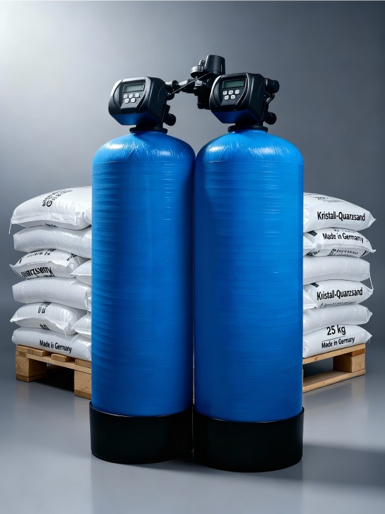Doppel-Kiesfilter 3,7 m³/h<br>Mengen- und Zeitgesteuert