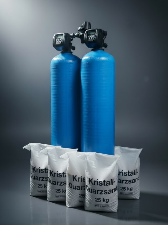 Doppel-Kiesfilter 1,0 m³/h<br>Mengen und Zeitgesteuert