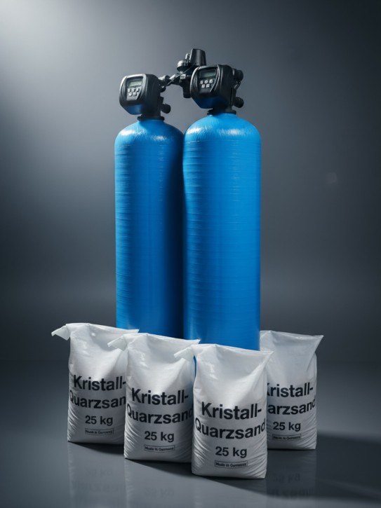 Doppel-Kiesfilter 1,5 m³/h<br>Mengen- und Zeitgesteuert