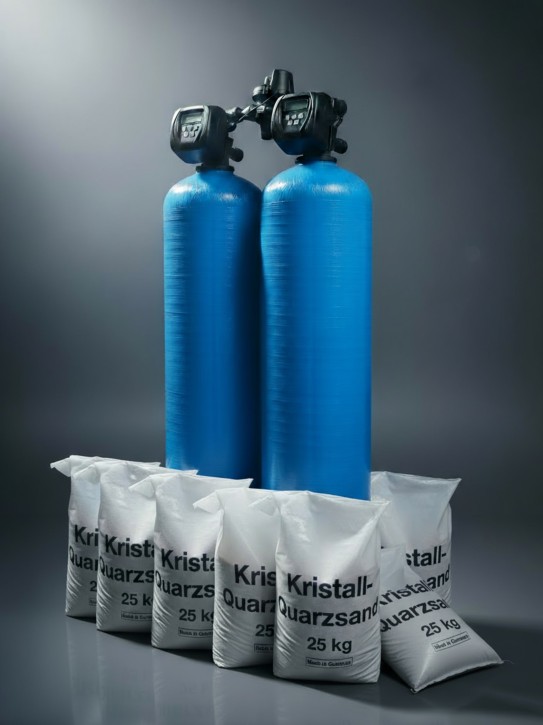 Doppel-Kiesfilter 1,8 m³/h<br>Mengen- und Zeitgesteuert