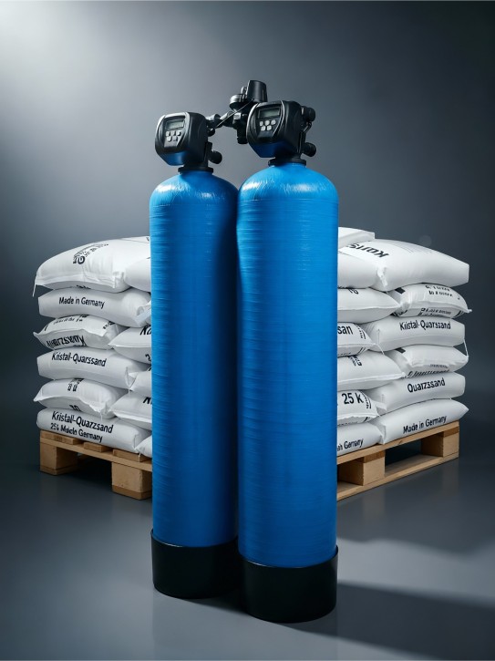 Doppel-Kiesfilter 2,7 m³/h<br>Mengen- und Zeitgesteuert