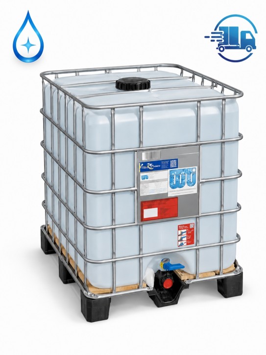 Hochreines Wasser<br>1.000 Liter IBC<br>Inkl. Versandkosten