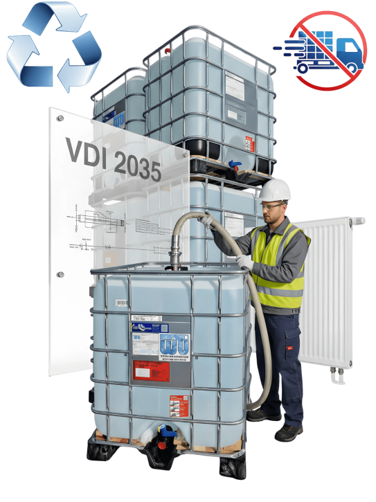 Heizungswasser VDI 2035<br>IBC 1.000 Liter<br>Neufüllung Selbstabholung
