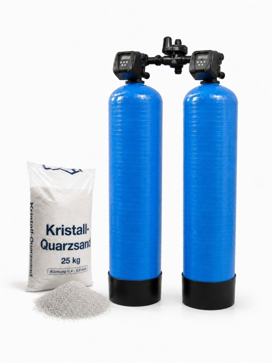 Doppel-Kiesfilter 1,0 m³/h<br>Mengen und Zeitgesteuert