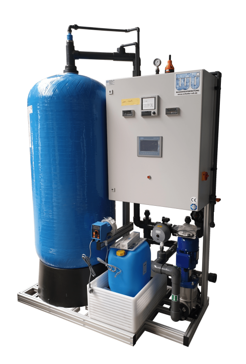 Durchlauf Neutralisationsanlage für max. 8.000 l/h, für saure und alkalische Abwässer