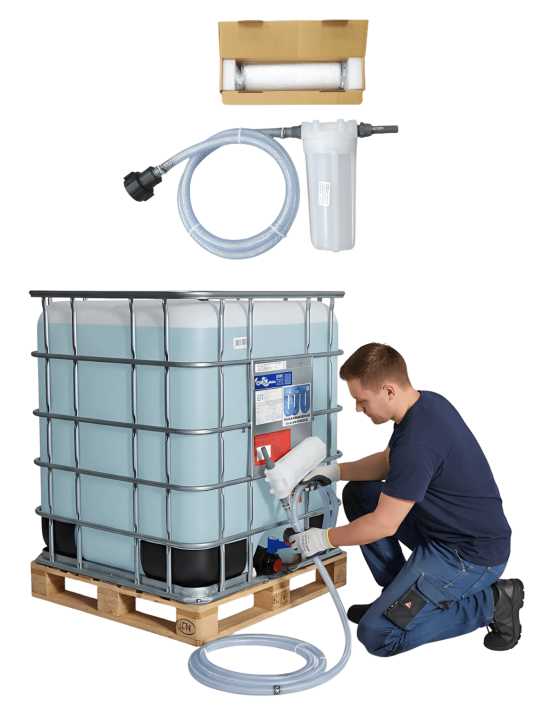 Sterilfilter zur Entnahme<br>von Wasser aus einem IBC