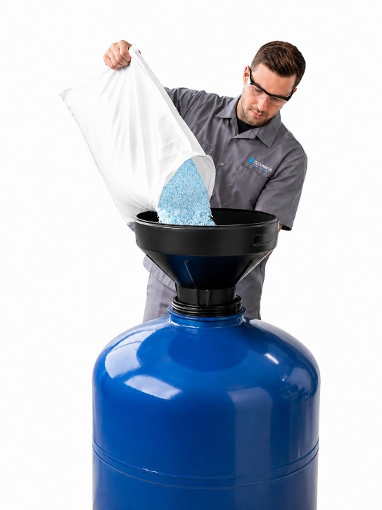 Einfülltrichter für bis zu 6 "<br>für Filtermaterial/Harz