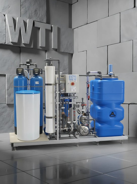 Vollentsalzungsanlage 1 m³/h<br>mit Doppelenthärtung<br>Inkl. Tank und Druckerhöhung