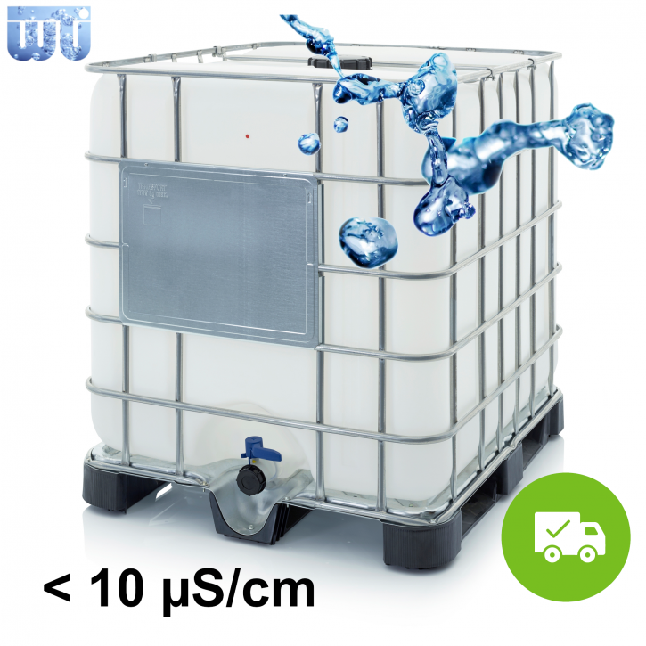 IBC 1.000 Liter<br>Demineralisiertes VE Wasser<br>Destilliertes Wasser<br>inkl. Versandkosten
