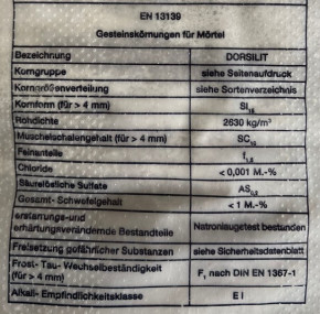 Quarzkies Filtersand<br>Körnung 0,4 - 0,8 mm