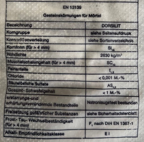 Quarzkies Filtersand<br>Körnung 0,4 - 0,8 mm<br>25 kg Sack